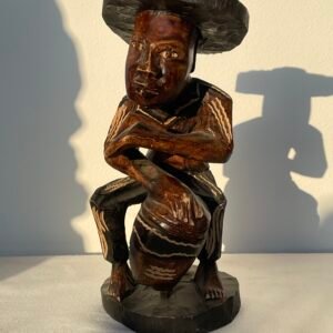 Scultura Africana in Legno – Suonatore di Tamburo