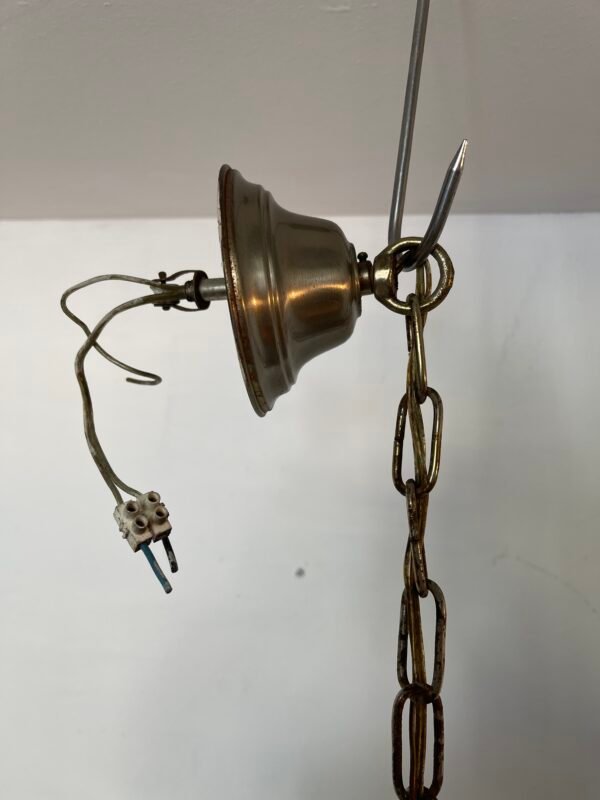 Lampadario vintage in cristallo e ottone - Image 2