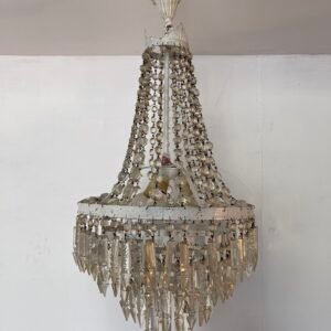 Lampadario elegante in ottone e cristallo
