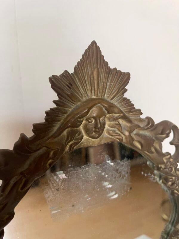 Specchio da tavolo con cornice in bronzo decorata - Image 4