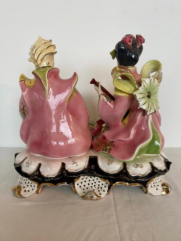 Coppia Orientale in ceramica Policroma - Italia, Anni 50/'60 - Immagine 5
