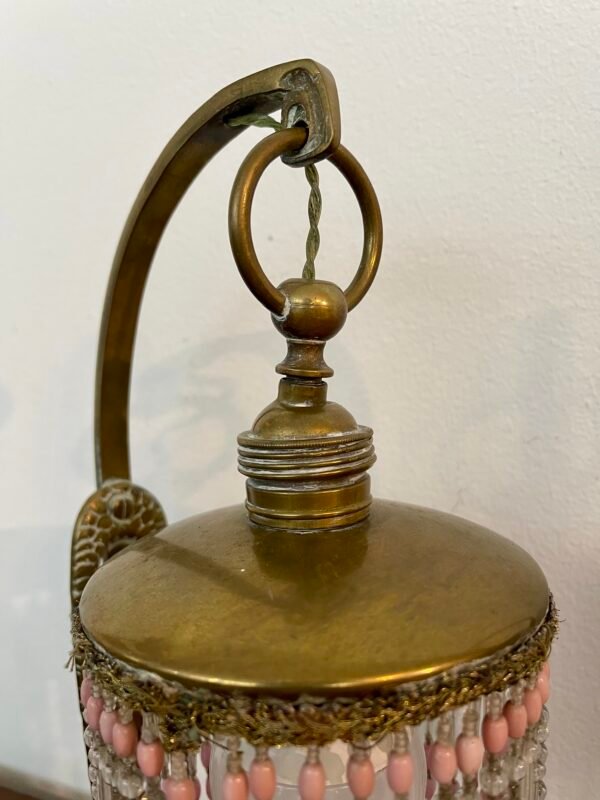 oppia di Lampade da Tavolo in Ottone con Frange di Perline Colorate – Stile Belle Époque - Image 2