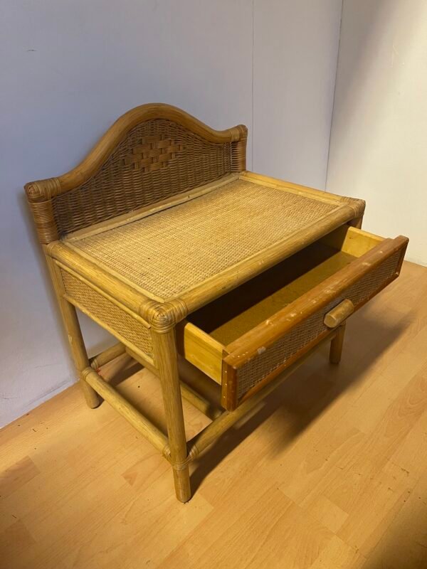 Comodino in bambù e rattan intrecciato - Image 2