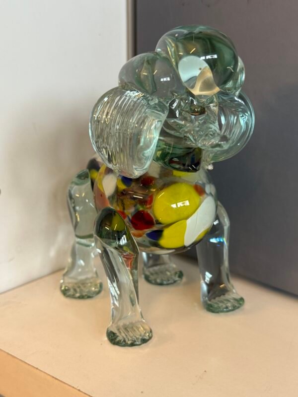 Scultura in Vetro di Murano – Cane con Dettagli Policromi - Image 2
