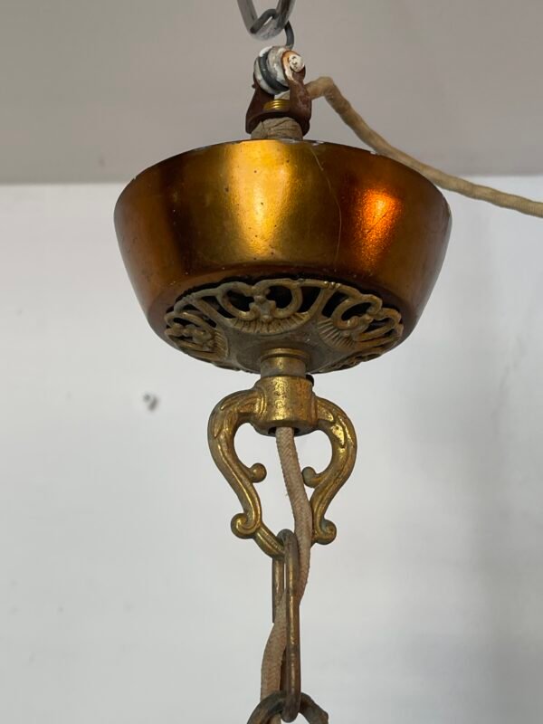 Lampadario a Gocce in Ottone e Cristallo – 6 Luci - Image 3