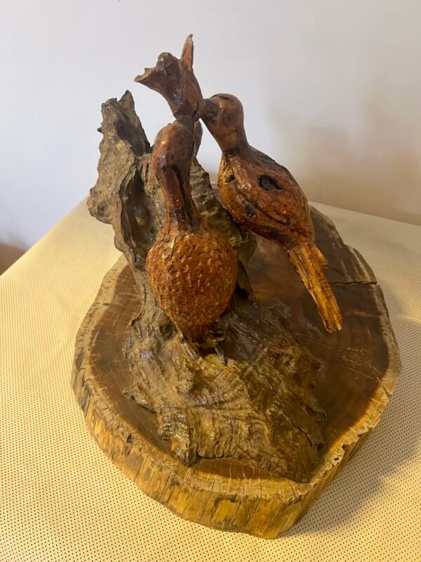 Scultura in legno intagliato con uccelli - Image 5