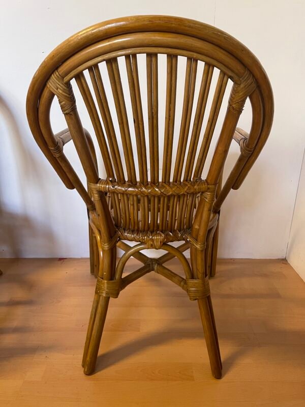 Coppia di sedie vintage in bambù e rattan - Image 3