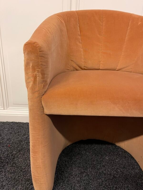 Poltroncina vintage in velluto arancio – design anni '70 - Image 4