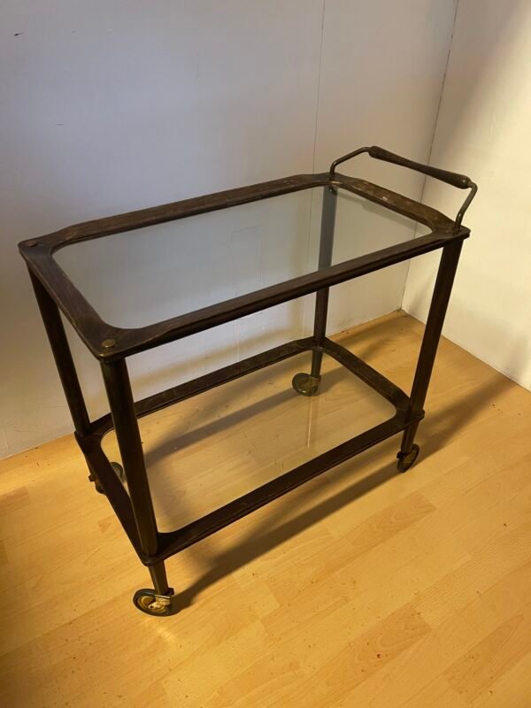 "Chic Retrò" – Carrello da tè/bar vintage con struttura in legno e vetro