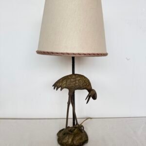 Lampada da Tavolo Vintage con Base a Forma di Airone