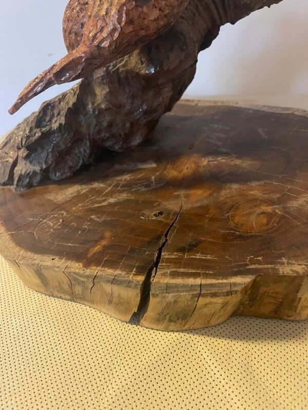 Scultura in legno intagliato con uccelli - Image 4