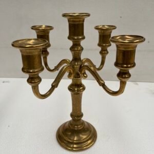 Candelabro vintage a 5 bracci in ottone