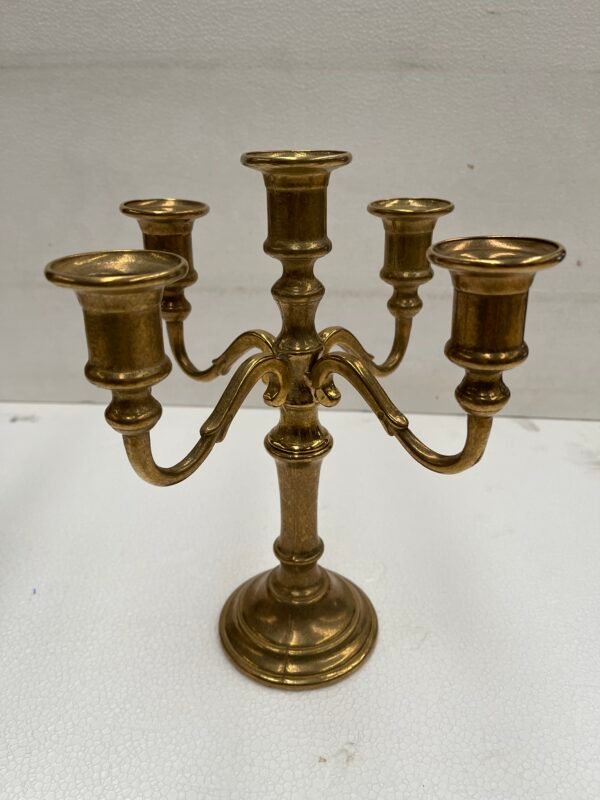 Candelabro vintage a 5 bracci in ottone