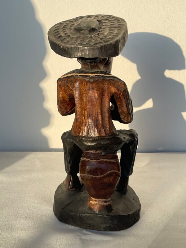 Scultura Africana in Legno – Suonatore di Tamburo - Image 4