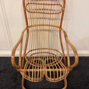 Poltrona vintage in rattan curvato – stile boho chic