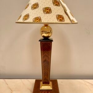 Coppia di Lampade da Tavolo Vintage in Ottone con Paralume a Cupola