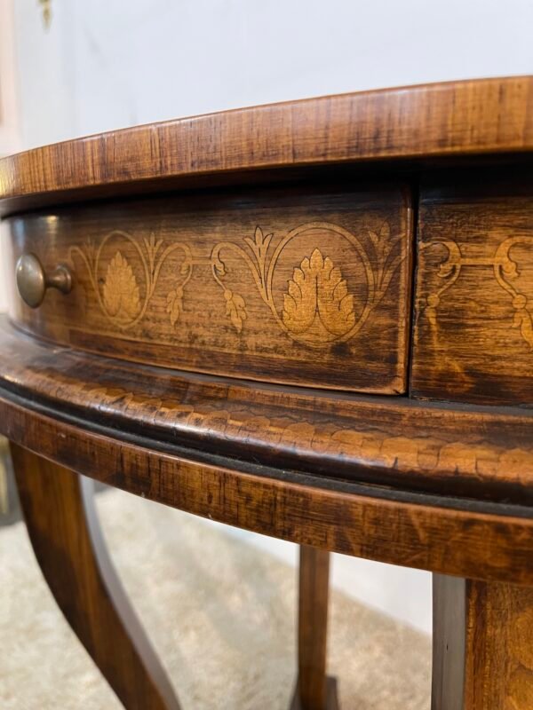 Tavolino Ovale con Intarsi – Stile Neoclassico, Epoca Fine '800 / Inizi '900 - Image 5