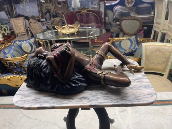 Scultura erotica in bronzo su base in marmo - Image 5