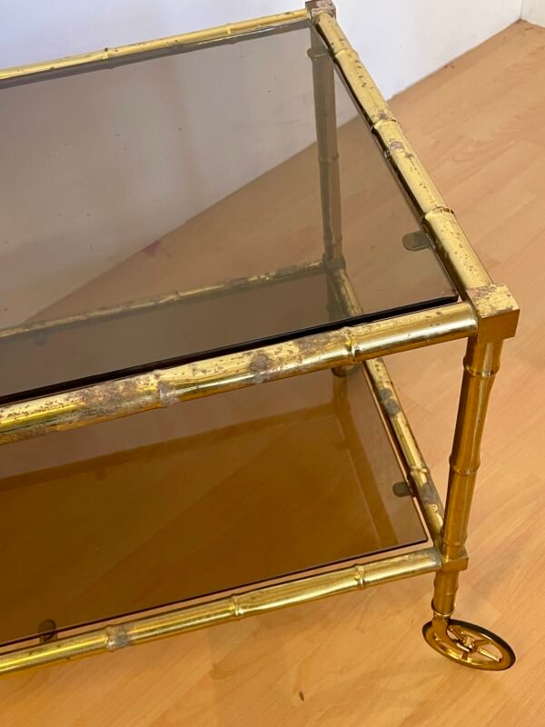 Carrello lungo in ottone stile bambù anni '70 - Image 5