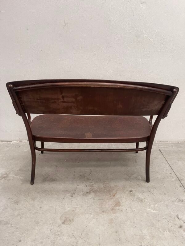 Elegante Panca "Thonet" in Faggio Curvato con Schienale Inciso - Image 4