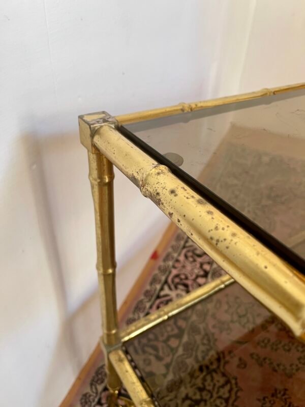 Carrello lungo in ottone stile bambù anni '70 - Image 3
