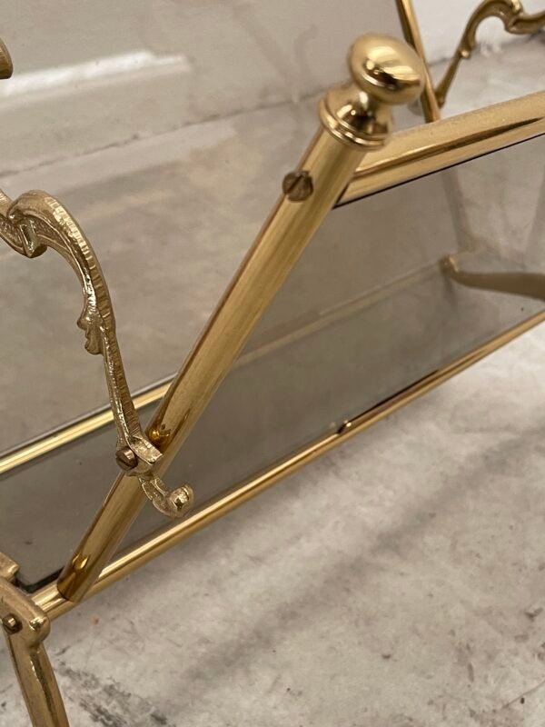 Portariviste vintage in ottone e vetro fumé – Design anni ’70 - Image 3