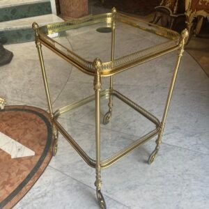 carello in ottone italiano quadrato anni '70
