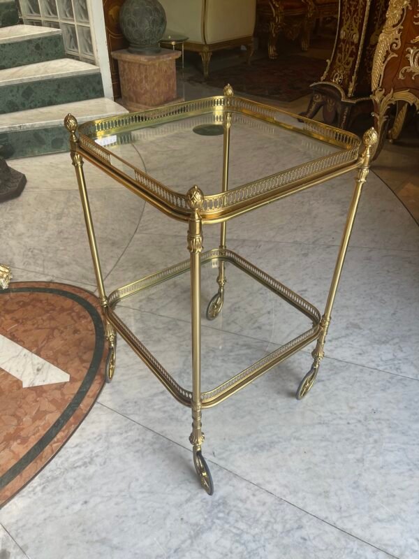 carello in ottone italiano quadrato anni '70