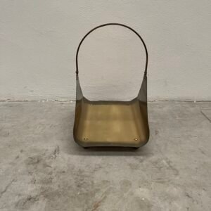 Porta legna in ottone vintage con manico ad arco