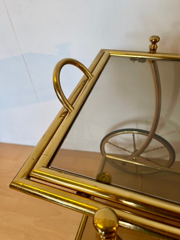 Carrello da Servizio Vintage in Ottone e Vetro – Bar Trolley Anni ’60/’70 - Image 4