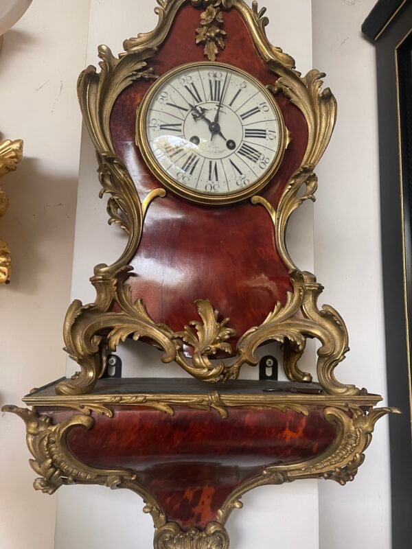 Sontuoso Orologio Cartel da Parete in Stile Luigi XV "Vernis Martin" - Image 5