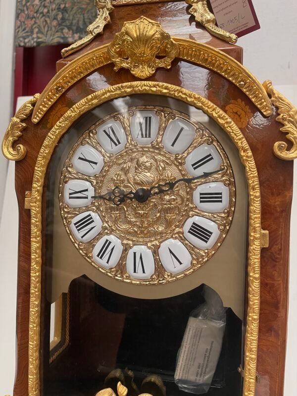 Maestoso Orologio a Colonna Intarsiato con Statua - Stile Luigi XV/Transizione - Image 3