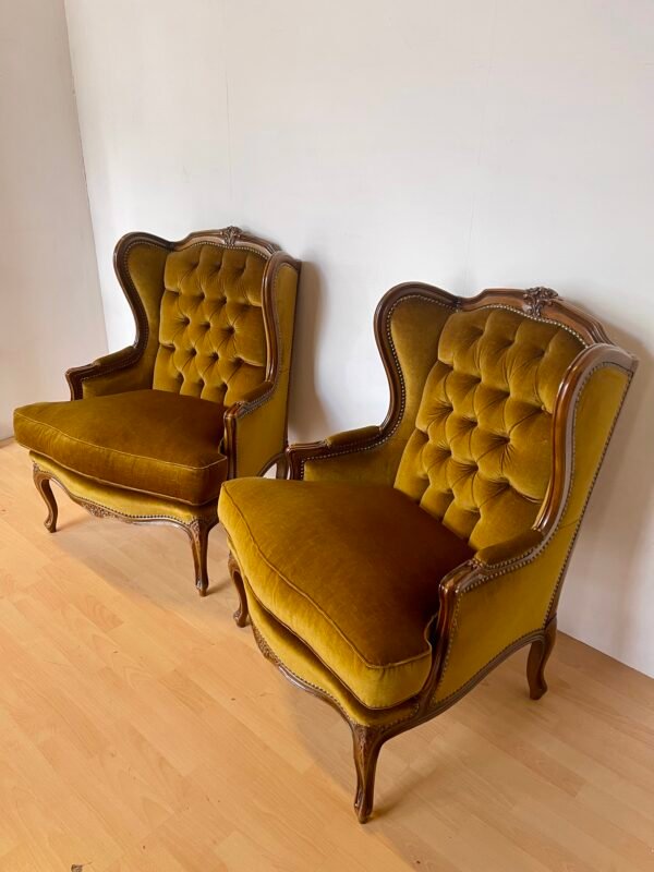 Coppia di Poltrone Vintage in Stile Barocco Francese - Image 4