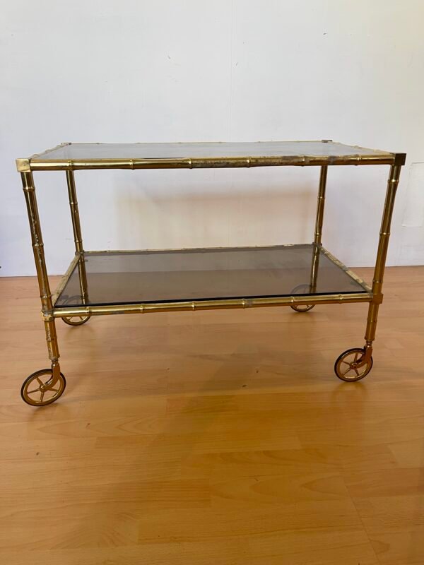 Carrello lungo in ottone stile bambù anni '70 - Image 6