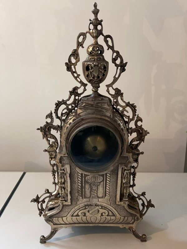 Orologio da Tavolo/Camino Antico in Metallo Traforato - Image 4