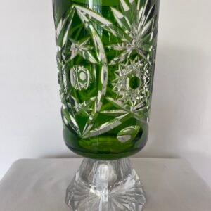 Vaso in Cristallo Verde Tagliato