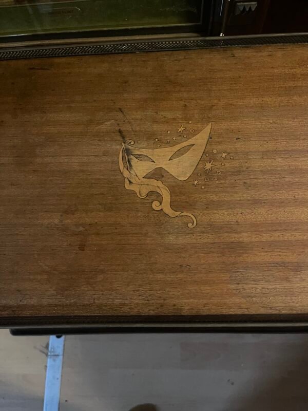 Tavolino con due piani in legno e ferro battuto vintage 1960 - Image 3