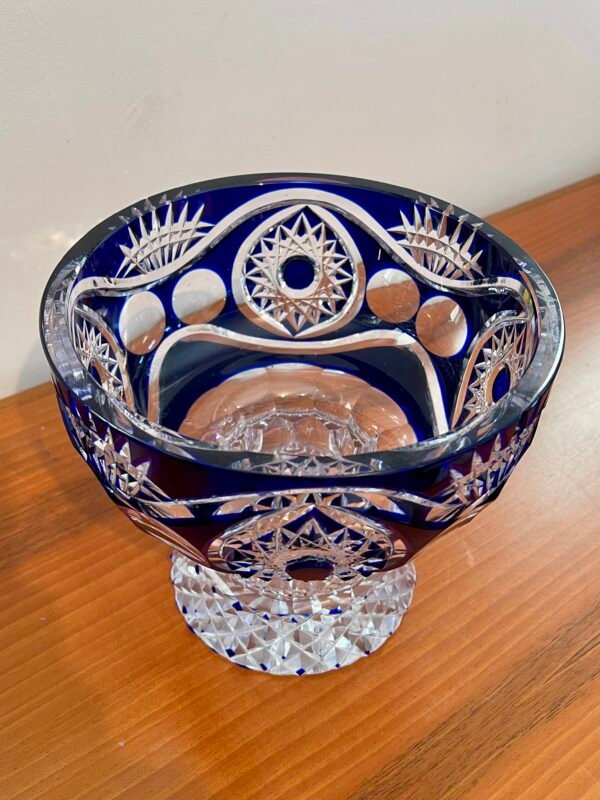 Elegante Coppa in Cristallo Blu e Trasparente – Artigianato di Lusso - Image 3