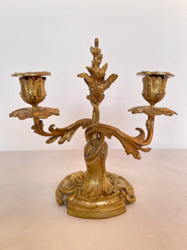 Coppia di candelabri in bronzo dorato – Stile classico - Image 4