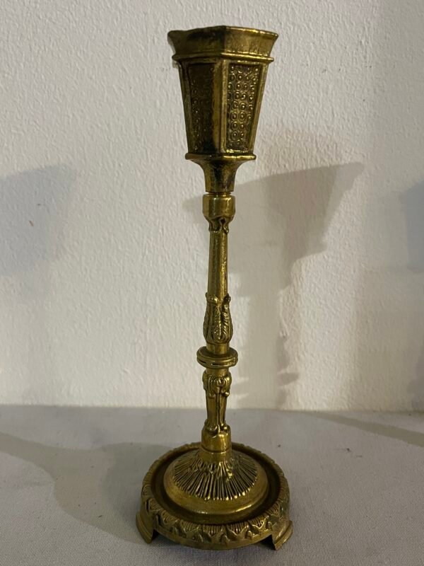 Coppia di Candelieri Antichi in Bronzo Dorato – Stile Neoclassico - Image 5