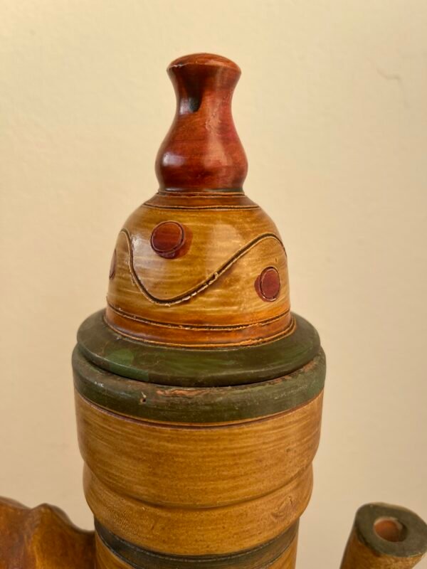 Brocca Decorativa in Terracotta Dipinta a Mano – Stile Rustico / Folk Art - Image 4