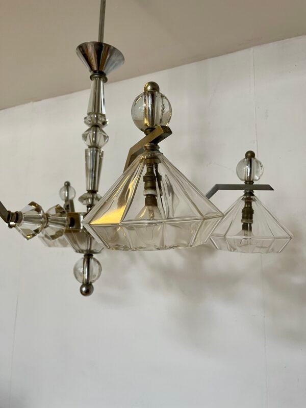 Lampadario vintage in vetro di murano e ottone – Design anni ‘70 - Image 4