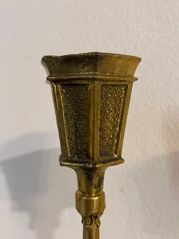 Coppia di Candelieri Antichi in Bronzo Dorato – Stile Neoclassico - Image 4