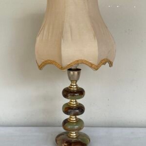 Lampada Vintage Eleganza Ambra con Paralume Beige