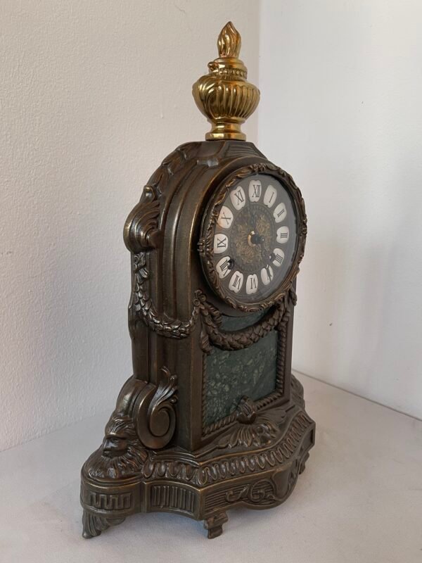 Orologio da Camino Antico in Bronzo e Ottone – Stile Impero - Image 4