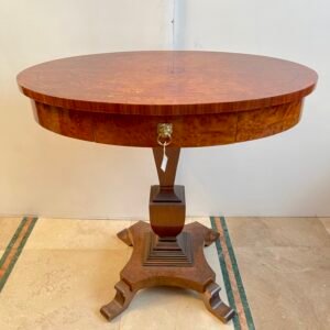Elegante Tavolo Rotondo in Radica – Stile Impero