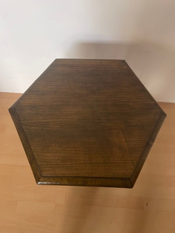Tavolino Esagonale a Colonnine Tornite in Legno Massello - Image 2