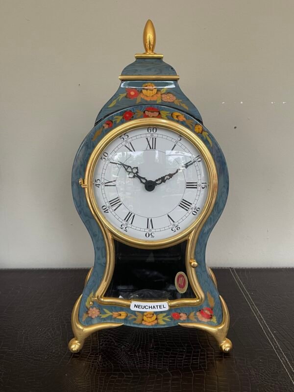 Orologio da Tavolo "Neuchatel" con Pendolo e Decori Floreali – Stile Classico
