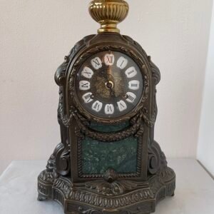Orologio da Camino Antico in Bronzo e Ottone – Stile Impero