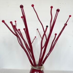 Lampada decorativa moderna – Design ramificato in metallo rosso bordeaux